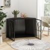 47.24"Spacious Pet Cage with Tempered Glass, for Corner of Living Room, Hallway, Study and Other Spaces, Black