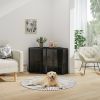 47.24"Spacious Pet Cage with Tempered Glass, for Corner of Living Room, Hallway, Study and Other Spaces, Black