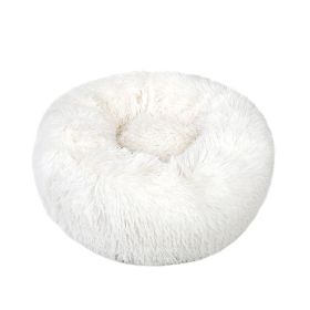 Small Large Pet Dog Puppy Cat Calming Bed Cozy Warm Plush Sleeping Mat Kennel, Round (size: 31in)